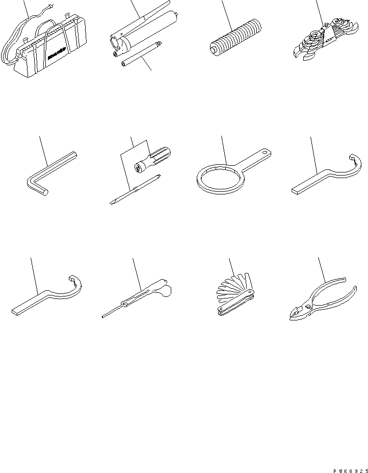 Komatsu parts book diagram for PC40MR-1 S/N 1001-UP: TOOL (EXCEPT JAPAN)