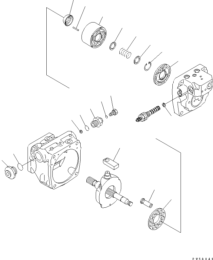 Komatsu parts book diagram for PC40MR-1 S/N 1001-UP: MAIN PUMP (2/6) (AIR CONDITIONER)