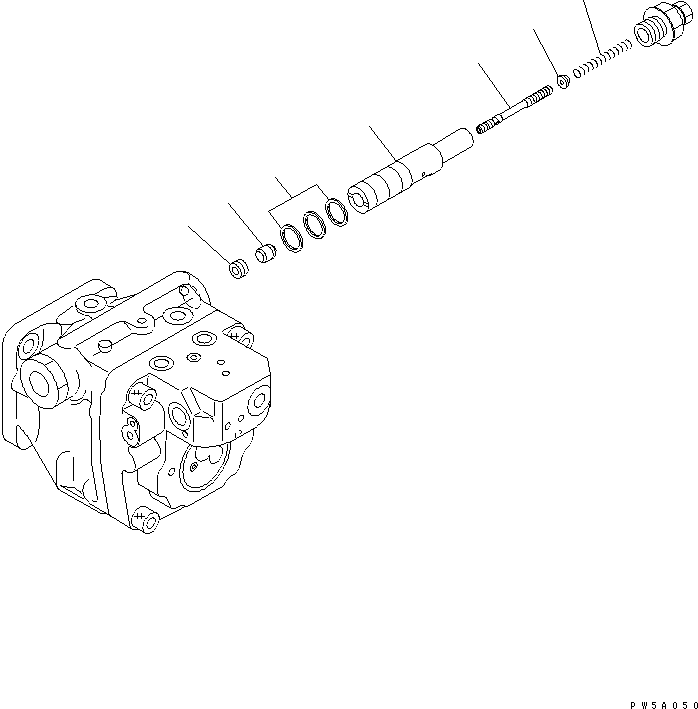 Komatsu parts book diagram for PC40MR-1 S/N 1001-UP: MAIN PUMP (3/6) (AIR CONDITIONER)