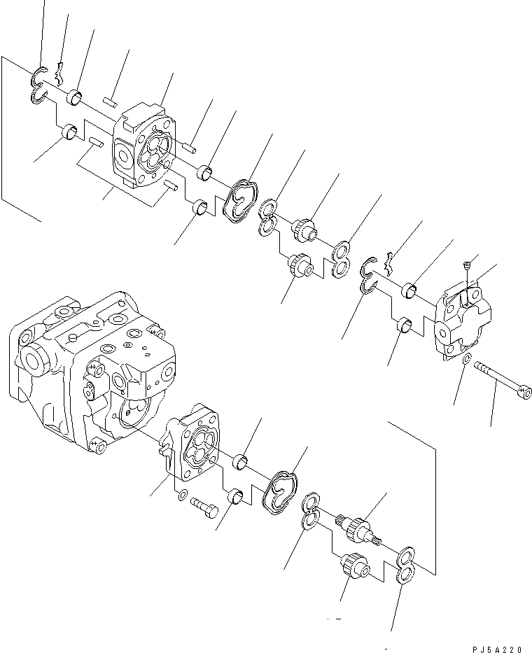Komatsu parts book diagram for PC40MR-1 S/N 1001-UP: MAIN PUMP (5/6) (AIR CONDITIONER)(#5501-)