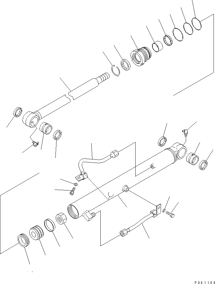 Komatsu parts book diagram for PC40MR-1 S/N 1001-UP: BUCKET CYLINDER (INNER PARTS)(#1001-5500)
