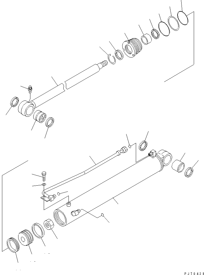Komatsu parts book diagram for PC40MR-1 S/N 1001-UP: BOOM SWING CYLINDER (INNER PARTS)(#5501-)