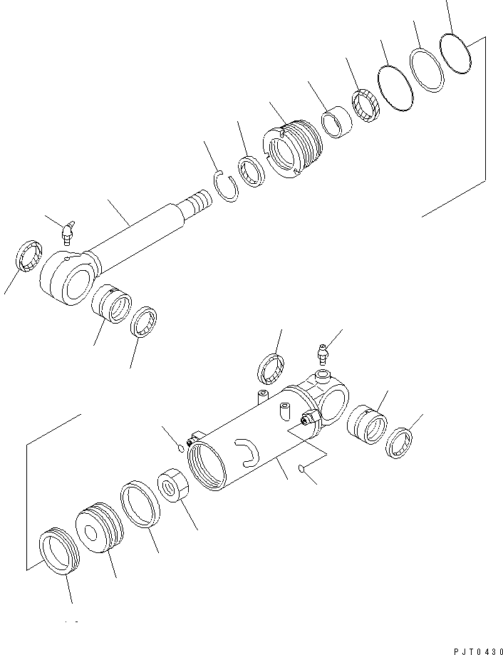 Komatsu parts book diagram for PC40MR-1 S/N 1001-UP: BLADE CYLINDER (INNER PARTS)(#5501-)