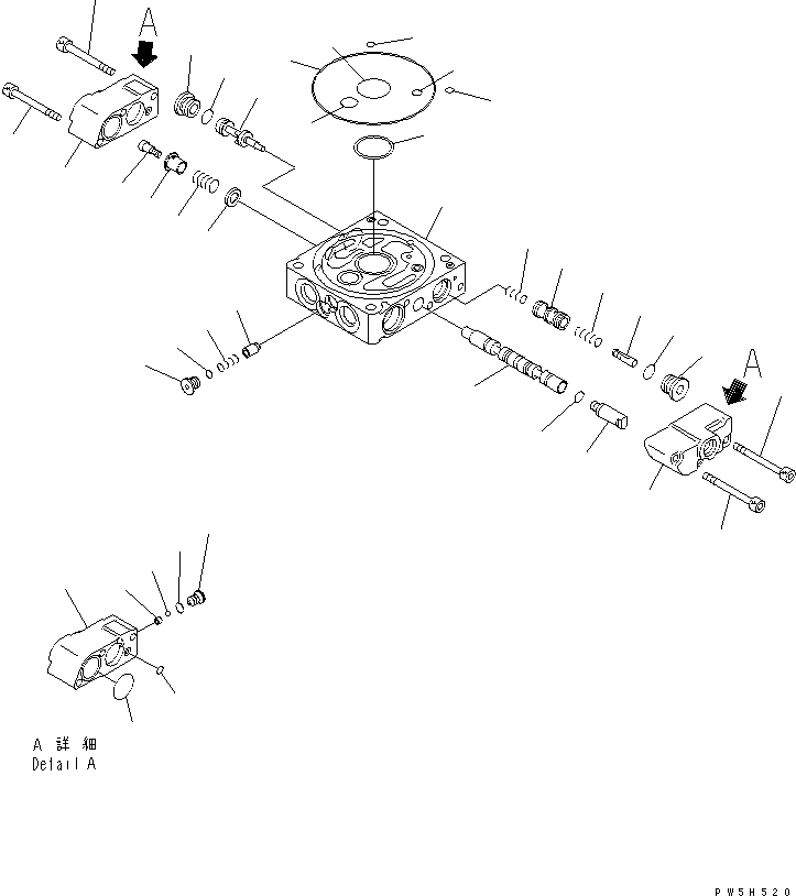 Komatsu parts book diagram for PC40MR-1 S/N 1001-UP: SERVICE VALVE (1/2)(#4001-)
