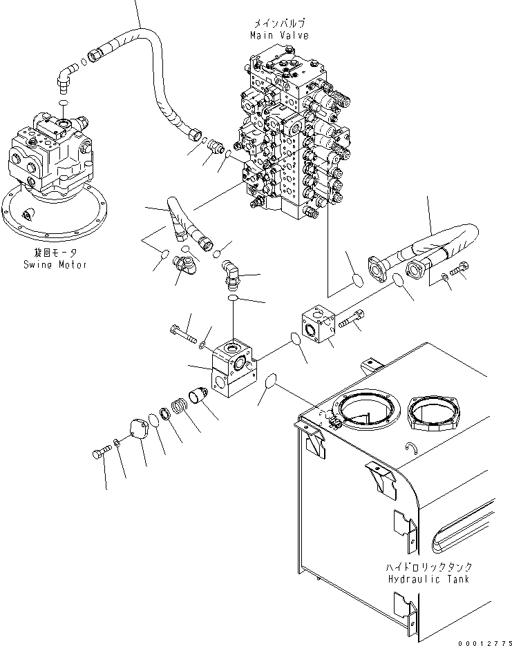 Excavators Komatsu / PC450-7K-E0 S/N K45001-UP(pc450-2u) / RETURN LINE (1 ACTUATOR)(150100 : H0330-01H1)