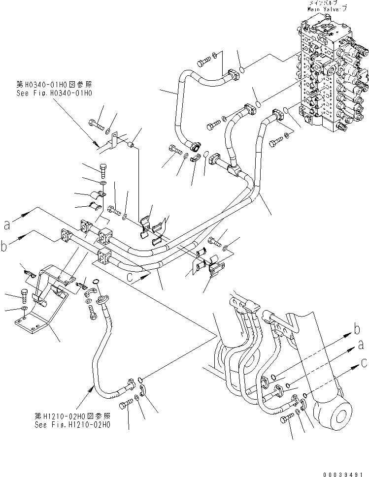 Excavators Komatsu / PC450-7K-E0 S/N K45001-UP(pc450-2u) / BOOM LINE (1/2)(150120 : H1210-01H0)
