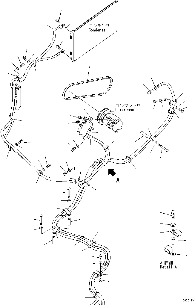 Excavators Komatsu / PC450-7K-E0 S/N K45001-UP(pc450-2u) / AIR CONDITIONER (PIPING)(210130 : K0700-02H1)