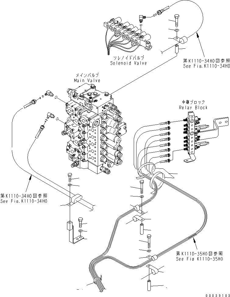 Excavators Komatsu / PC450-7K-E0 S/N K45001-UP(pc450-2u) / PPC WORK LINE CLAMP(210560 : K1520-01H0)