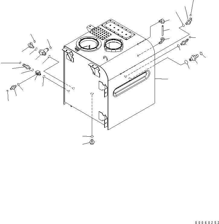 Excavators Komatsu / PC450-8 S/N K50001-UP(pc450-3u) / HYDRAULIC TANK (WITH BURST VALVE) (QUICK COUPLER) (1/2)(006001 : H0110-01A0)