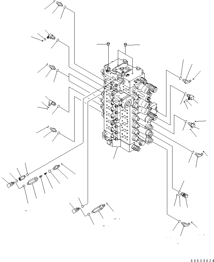 Excavators Komatsu / PC450-8 S/N K50001-UP(pc450-3u) / MAIN VALVE (CONNECTING PARTS) (1/2) (1 ACTUATOR)(006003 : H0120-01A0)
