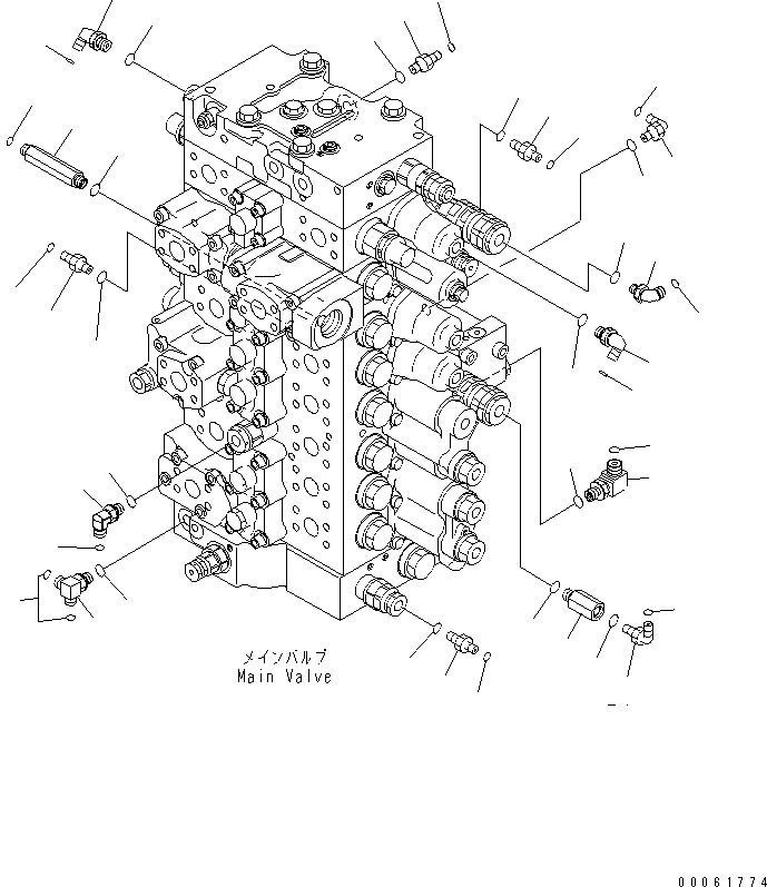 Excavators Komatsu / PC450-8 S/N K50001-UP(pc450-3u) / MAIN VALVE (CONNECTING PARTS) (2/2) (1 ACTUATOR)(006006 : H0120-02A0)