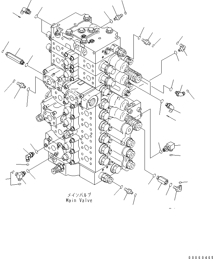 Excavators Komatsu / PC450-8 S/N K50001-UP(pc450-3u) / MAIN VALVE (CONNECTING PARTS) (2/2) (2 ACTUATOR)(006007 : H0120-02A1)