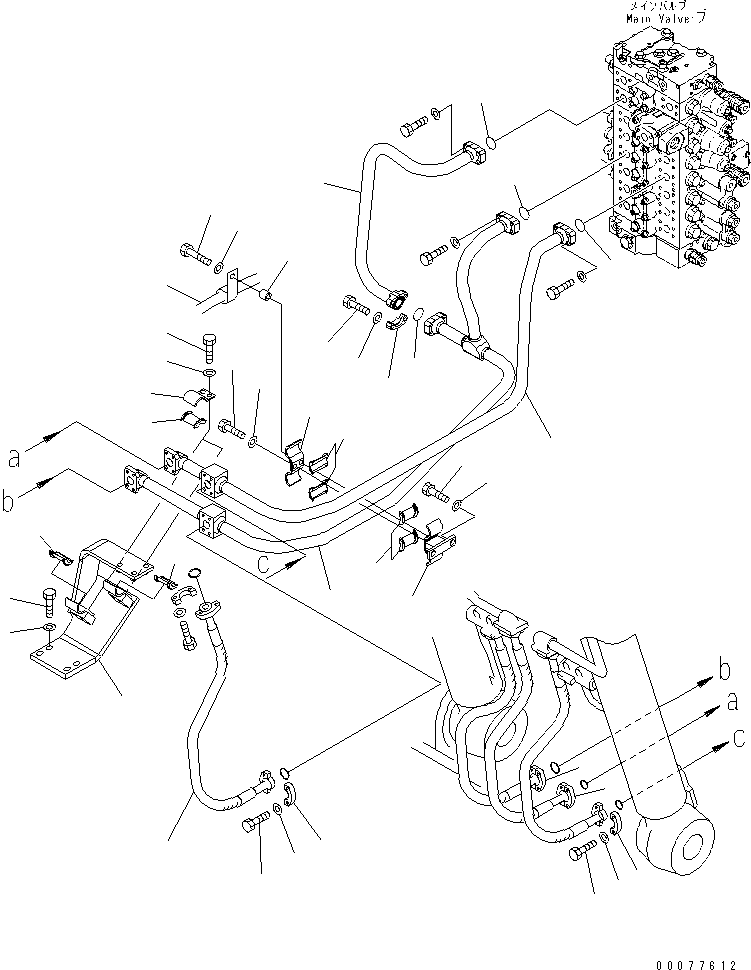 Excavators Komatsu / PC450-8 S/N K50001-UP(pc450-3u) / BOOM LINE (1/2) (FOR BURST VALVE)(006021 : H1210-01A0)