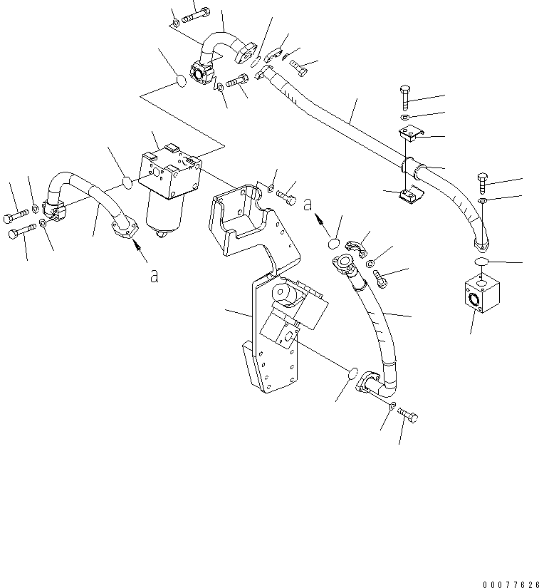 Excavators Komatsu / PC450-8 S/N K50001-UP(pc450-3u) / ATTACHMENT LINES (RETURN) (1 ACTUATOR)(006032 : H1270-03A0)
