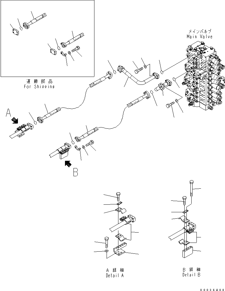 Excavators Komatsu / PC450-8 S/N K50001-UP(pc450-3u) / ATTACHMENT ADDITIONAL LINES (2 ACTUATOR)(006048 : H1272-01A3)