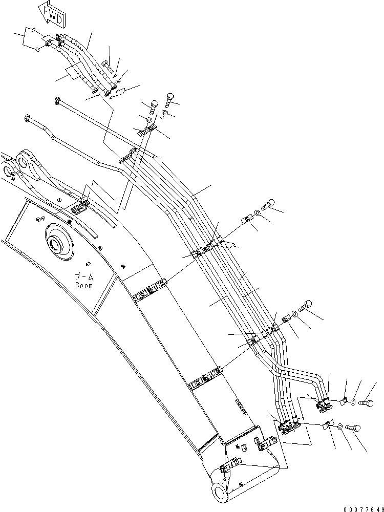 Excavators Komatsu / PC450-8 S/N K50001-UP(pc450-3u) / BOOM (6.7M) (ARM CYLINDER LINE)(013007 : T1110-04A0)