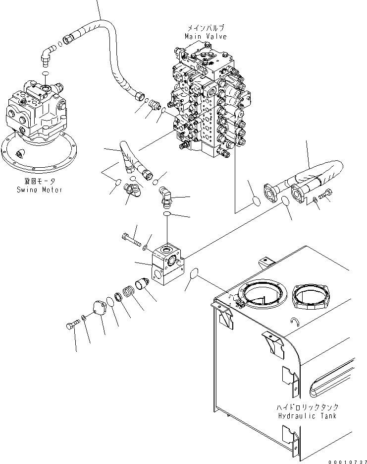 Excavators Komatsu / PC450-7K S/N K40001-UP(pc450-7u) / RETURN LINE(150100 : H0330-01A0)