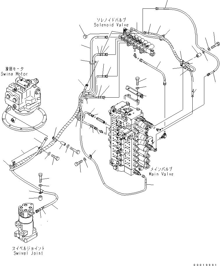 Excavators Komatsu / PC450-7K S/N K40001-UP(pc450-7u) / SOLENOID VALVE (HOSE AND BRACKET)(150300 : H1831-02A0)