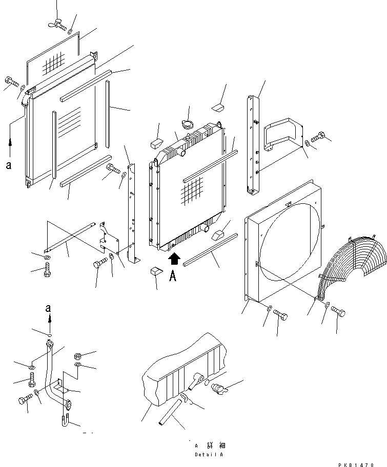 Komatsu parts book diagram for PC450LC-6 S/N 10001-UP: COOLING (RADIATOR AND OIL COOLER)(#10001-11999)