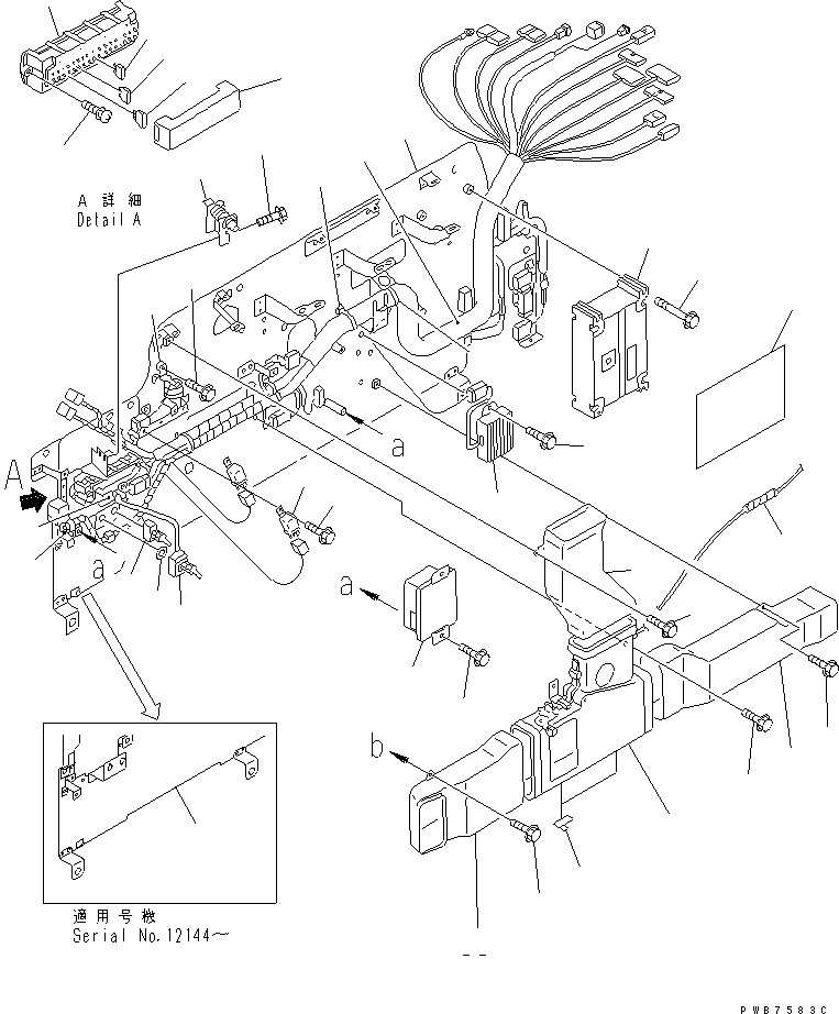 Komatsu parts book diagram for PC450LC-6 S/N 10001-UP: OPERATOR'S CAB (BASE) (WORK LEVER WITH PPC VALVE)(#12001-)