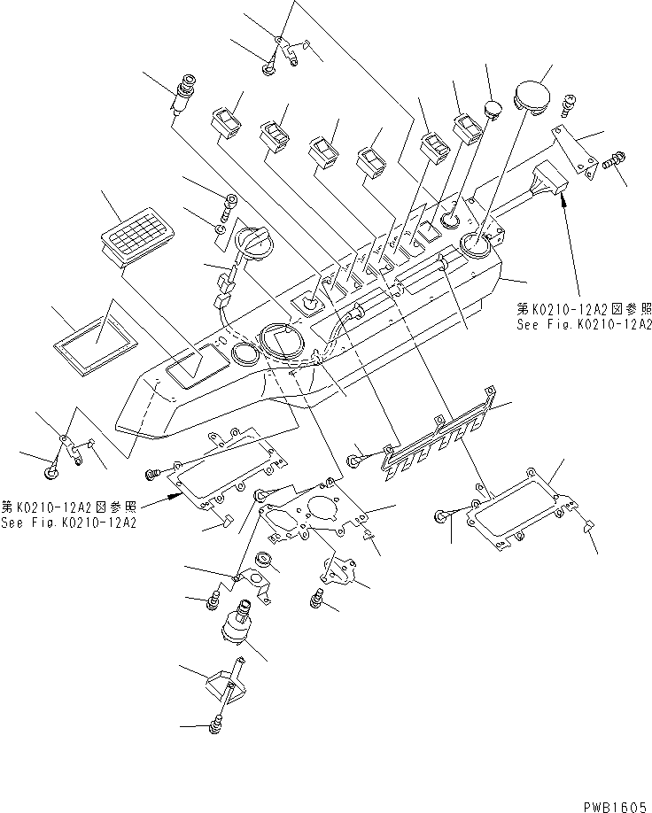 Komatsu parts book diagram for PC450LC-6 S/N 10001-UP: OPERATOR'S CAB (PANEL COVER) (ELECTRIC GOVERNOR) (WITH HEATER)