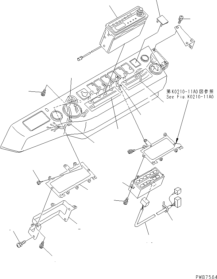 Komatsu parts book diagram for PC450LC-6 S/N 10001-UP: OPERATOR'S CAB (PANEL) (HARNESS) (WITH AIR CONDITIONER AND RADIO)(#12001-)