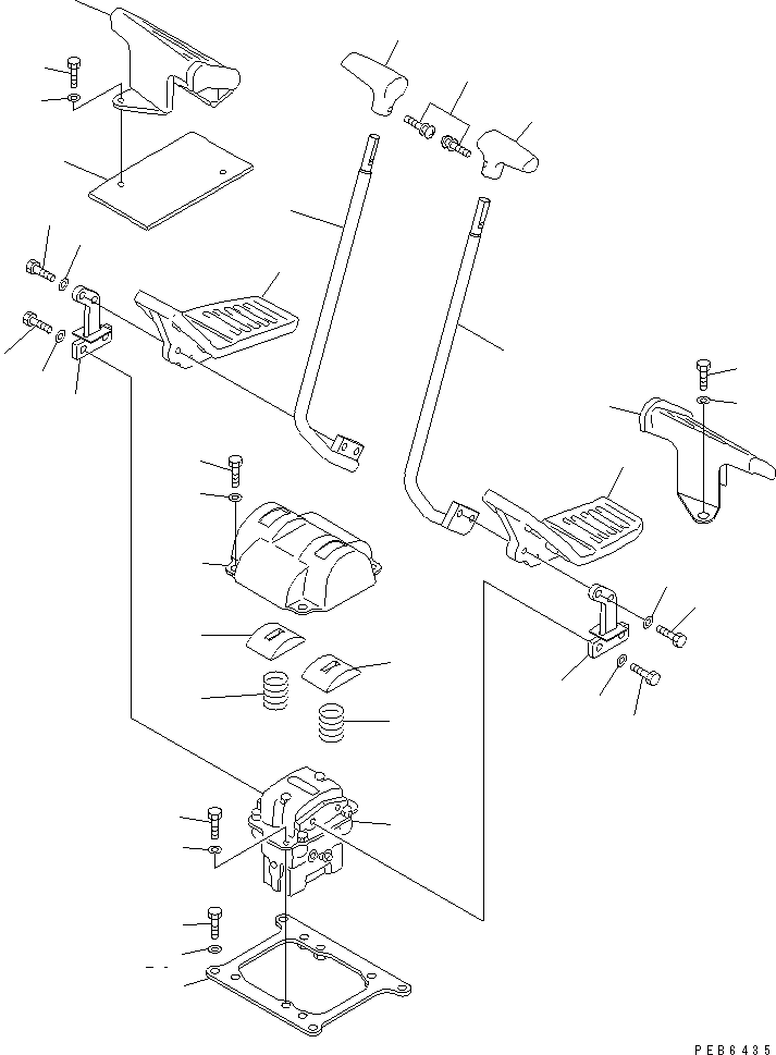 Komatsu parts book diagram for PC450LC-6 S/N 10001-UP: FLOOR FRAME (TRAVEL LEVER)(#10209-11999)