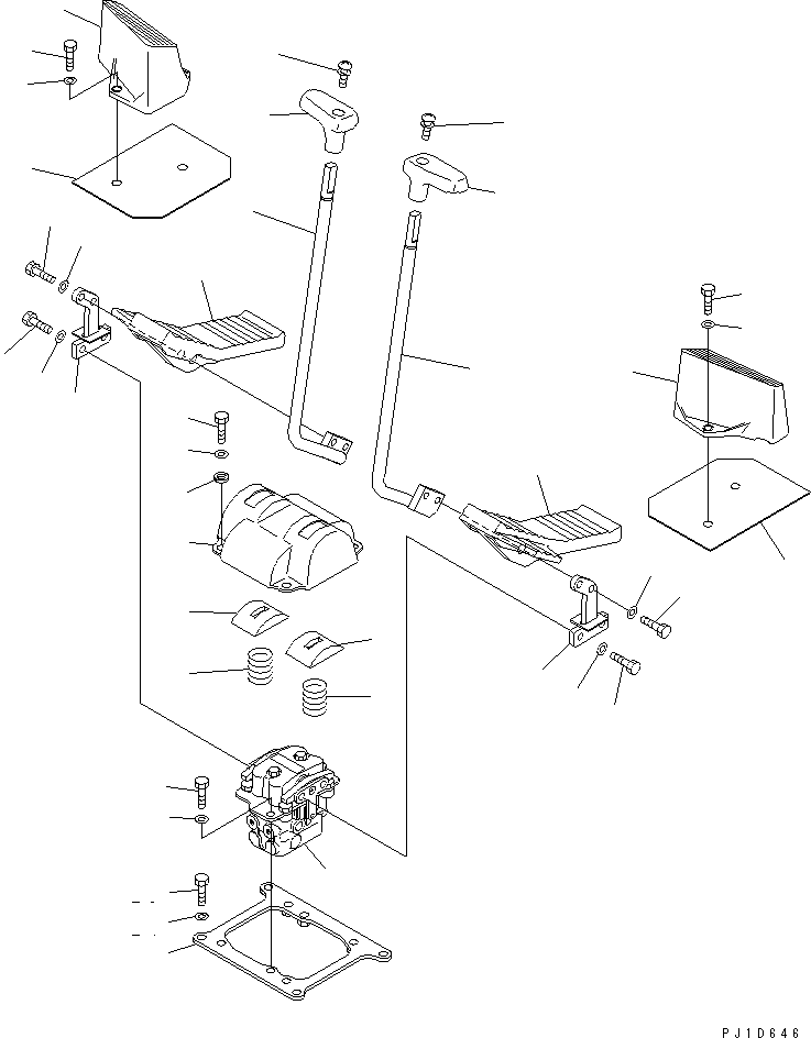 Komatsu parts book diagram for PC450LC-6 S/N 10001-UP: FLOOR FRAME (TRAVEL LEVER)(#12629-)