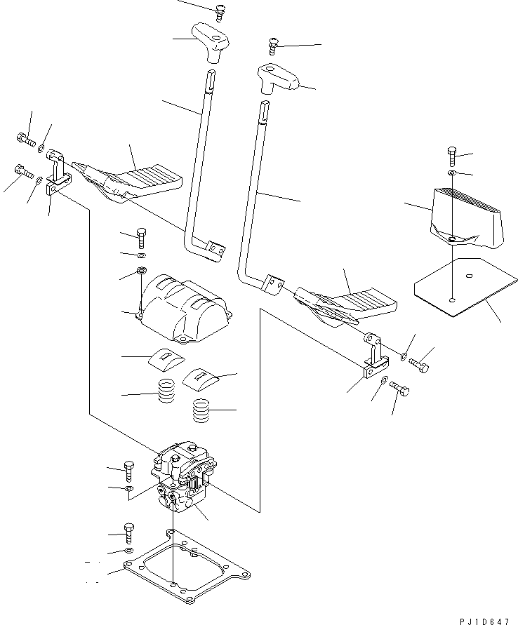 Komatsu parts book diagram for PC450LC-6 S/N 10001-UP: FLOOR FRAME (TRAVEL LEVER) (1 ACTUATOR)(#12629-)