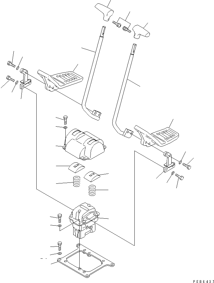 Komatsu parts book diagram for PC450LC-6 S/N 10001-UP: FLOOR FRAME (TRAVEL LEVER) (2 ACTUATOR)(#10209-11999)