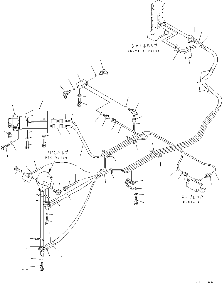 Komatsu parts book diagram for PC450LC-6 S/N 10001-UP: FLOOR FRAME (PPC TRAVEL LINE) (LOADER)(#10209-11999)