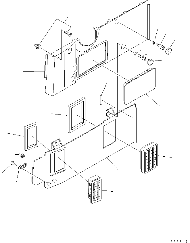 Komatsu parts book diagram for PC450LC-6 S/N 10001-UP: GARNISH COVER(#12001-)