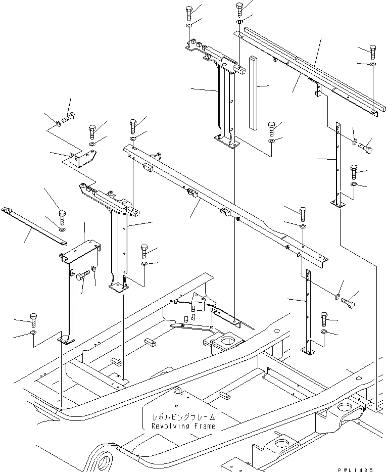 Komatsu parts book diagram for PC450LC-6 S/N 10001-UP: FRAME (MACHINE CAB)(#12144-)