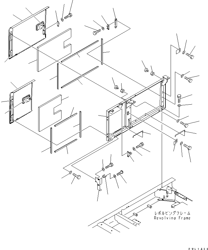 Komatsu parts book diagram for PC450LC-6 S/N 10001-UP: RIGHT SIDE DOOR (MACHINE CAB)(#12144-)