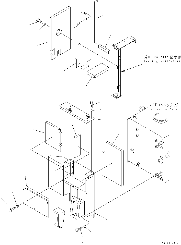 Komatsu parts book diagram for PC450LC-6 S/N 10001-UP: PARTITION (CAB REAR) (WITH AIR CONDITIONER)