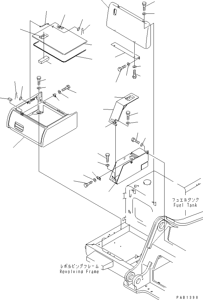 Komatsu parts book diagram for PC450LC-6 S/N 10001-UP: BATTERY CASE(#10001-12143)