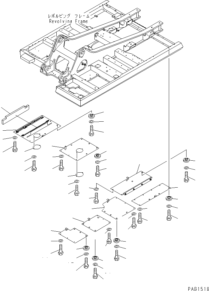 Komatsu parts book diagram for PC450LC-6 S/N 10001-UP: UNDER COVER (HEAVY DUTY) (REVOLVING FRAME)(#10001-11999)