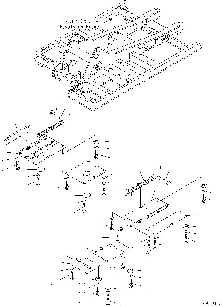 Komatsu parts book diagram for PC450LC-6 S/N 10001-UP: UNDER COVER (HEAVY DUTY) (REVOLVING FRAME)(#12001-)