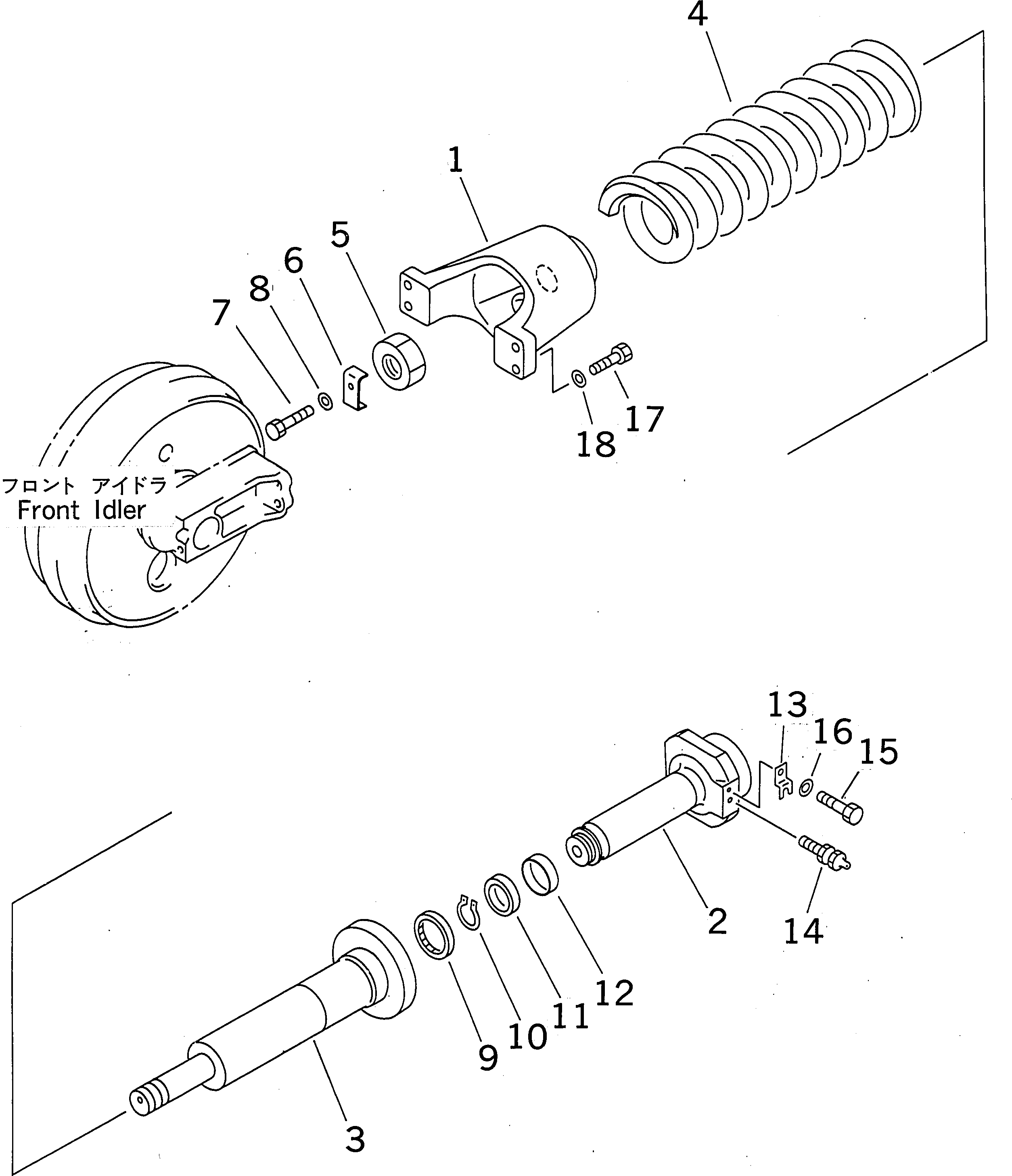 Komatsu parts book diagram for PC450LC-6 S/N 10001-UP: IDLER CUSHION(#10001-12143)