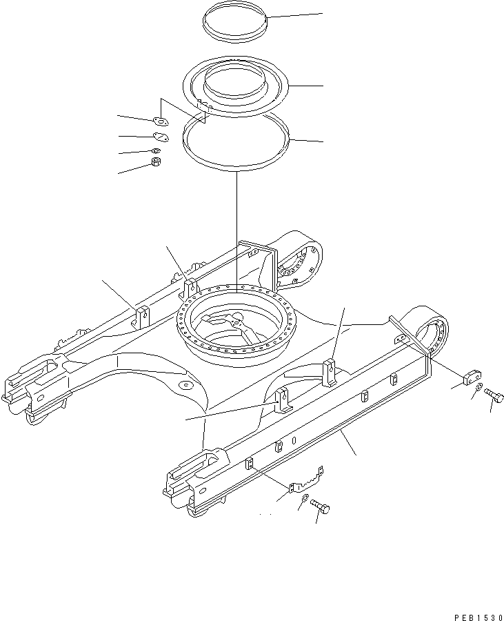 Komatsu parts book diagram for PC450LC-6 S/N 10001-UP: TRACK FRAME (FOR UNDER COVER)(#10001-11999)