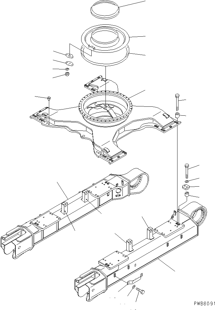 Komatsu parts book diagram for PC450LC-6 S/N 10001-UP: TRACK FRAME (VARIABLE GAUGE)(#12001-12143)