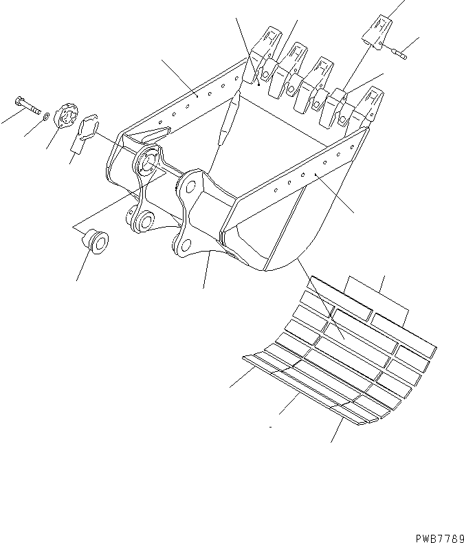 Komatsu parts book diagram for PC450LC-6 S/N 10001-UP: BUCKET ? 1.8M3 (CECE 1.6M3) ? 1390MM (HEAVY DUTY) (WITH ADJUSTING)(#12001-)