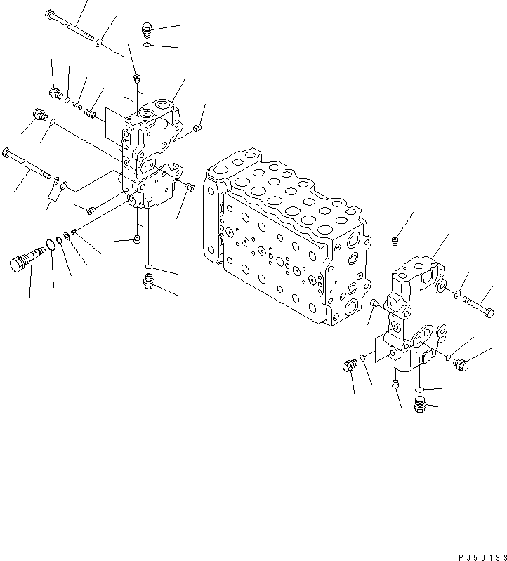 Komatsu parts book diagram for PC450LC-6 S/N 10001-UP: MAIN VALVE (1-ACTUATOR) (4/12)(#12001-)