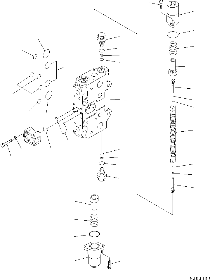 Komatsu parts book diagram for PC450LC-6 S/N 10001-UP: SERVICE VALVE (1/2)