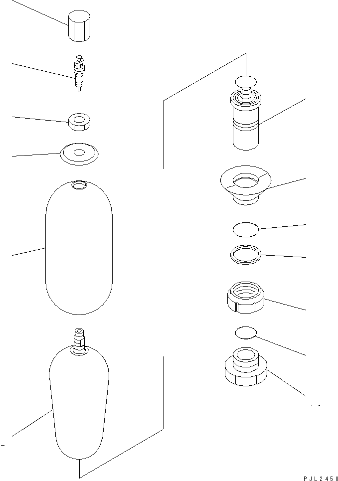 Komatsu parts book diagram for PC450LC-6 S/N 10001-UP: ACCUMULATOR (AL300-1) (INNER PARTS)