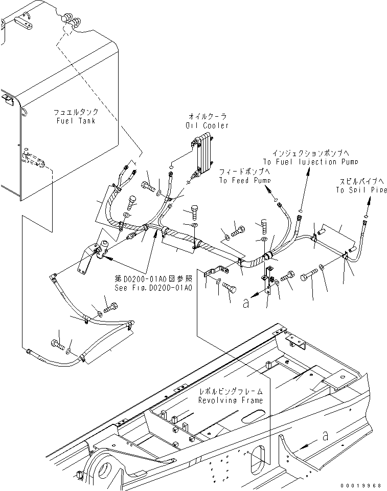 Komatsu parts book diagram for PC450LC-7K S/N K40001-UP: FUEL LINE (2/2)