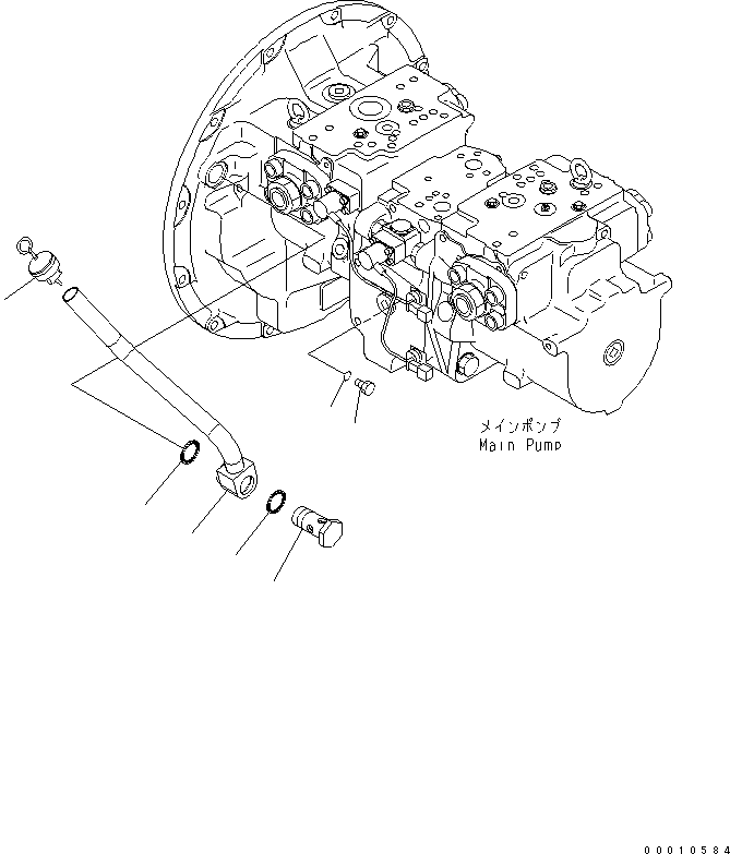 Komatsu parts book diagram for PC450LC-7K S/N K40001-UP: MAIN PUMP (CONNECTING PARTS)