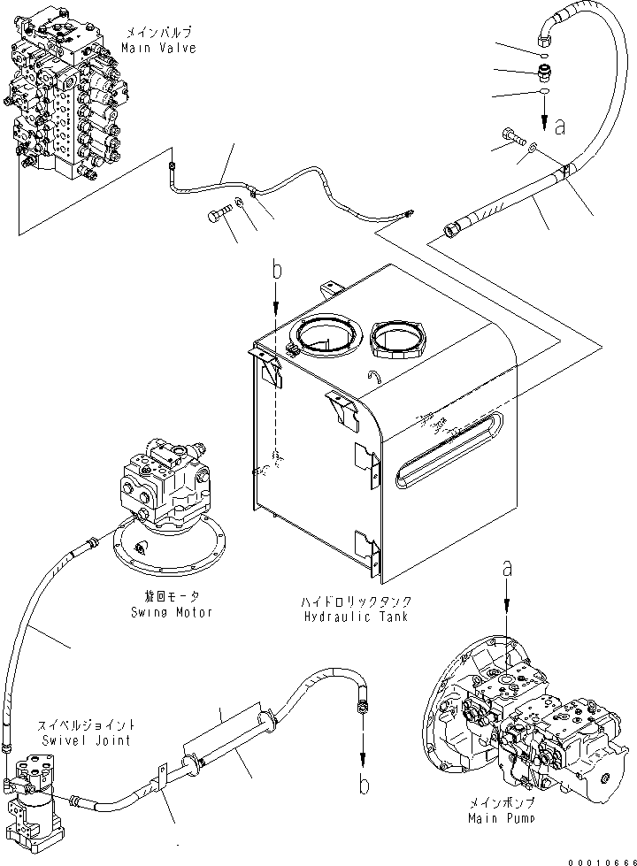 Komatsu parts book diagram for PC450LC-7K S/N K40001-UP: DRAIN LINE