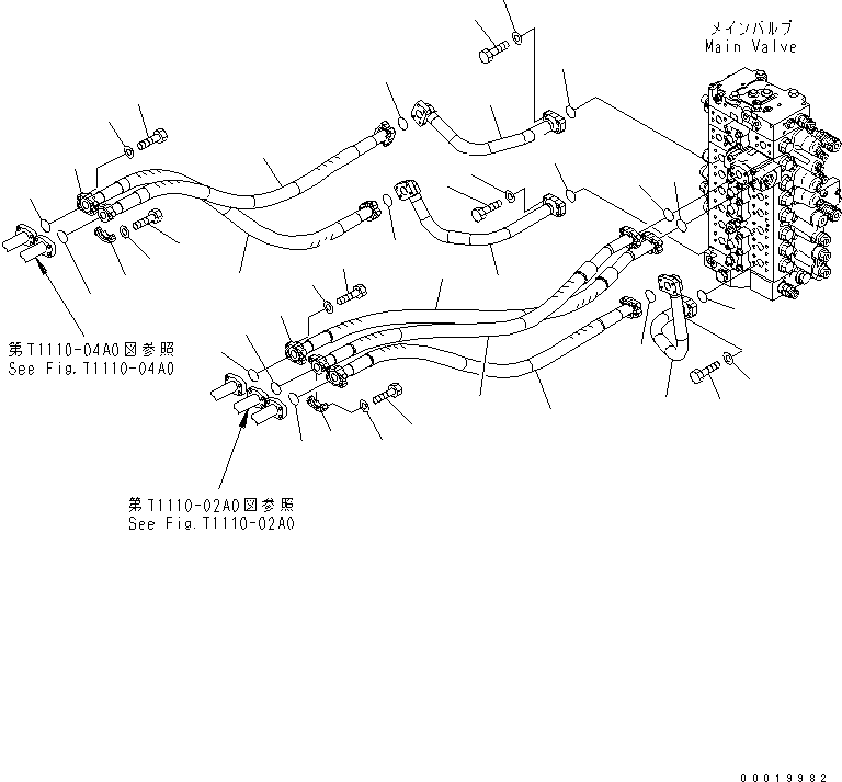 Komatsu parts book diagram for PC450LC-7K S/N K40001-UP: ARM AND BUCKET LINE