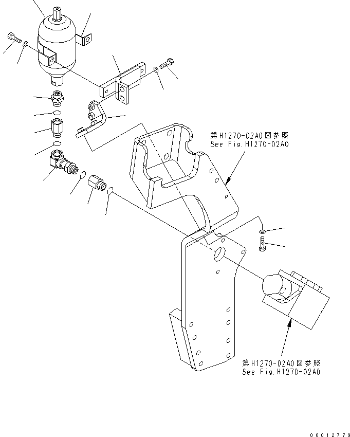 Komatsu parts book diagram for PC450LC-7K S/N K40001-UP: ATTACHMENT LINES (ACCUMULATOR LOWER) (1 ATT)